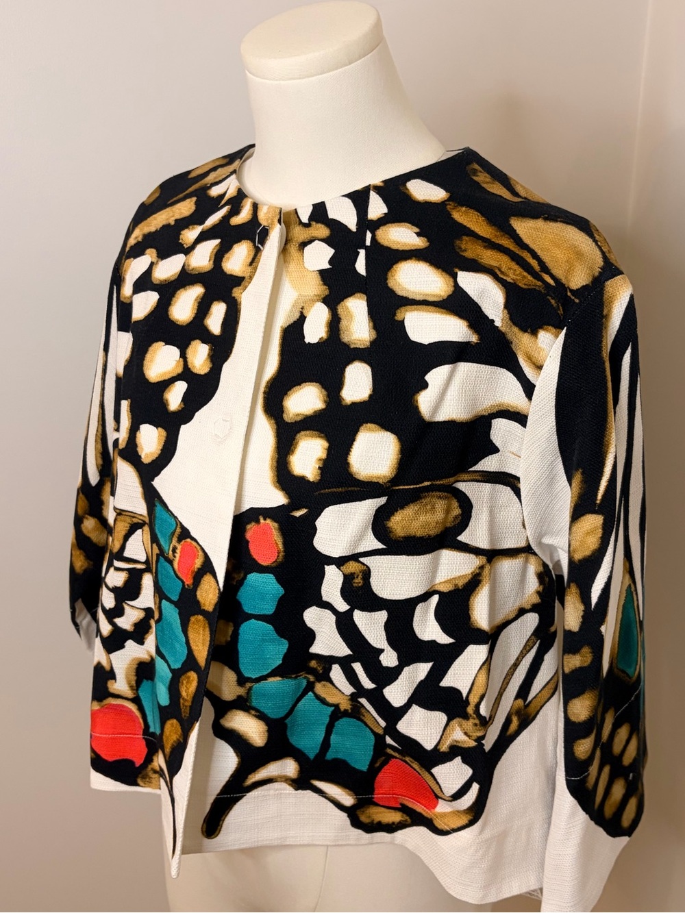 Sara Roka Colorful Short Abstract Jacket US Size 8